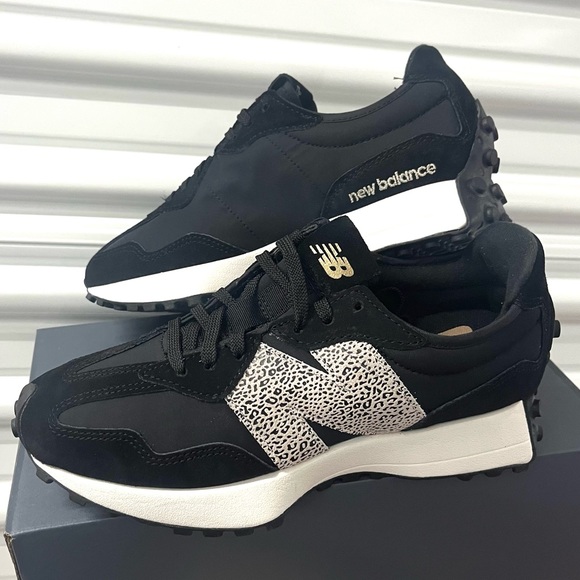 New Balance 327 Animal Print Logo Casual Women Sneakers Black Leopard various sz - Picture 5 of 11